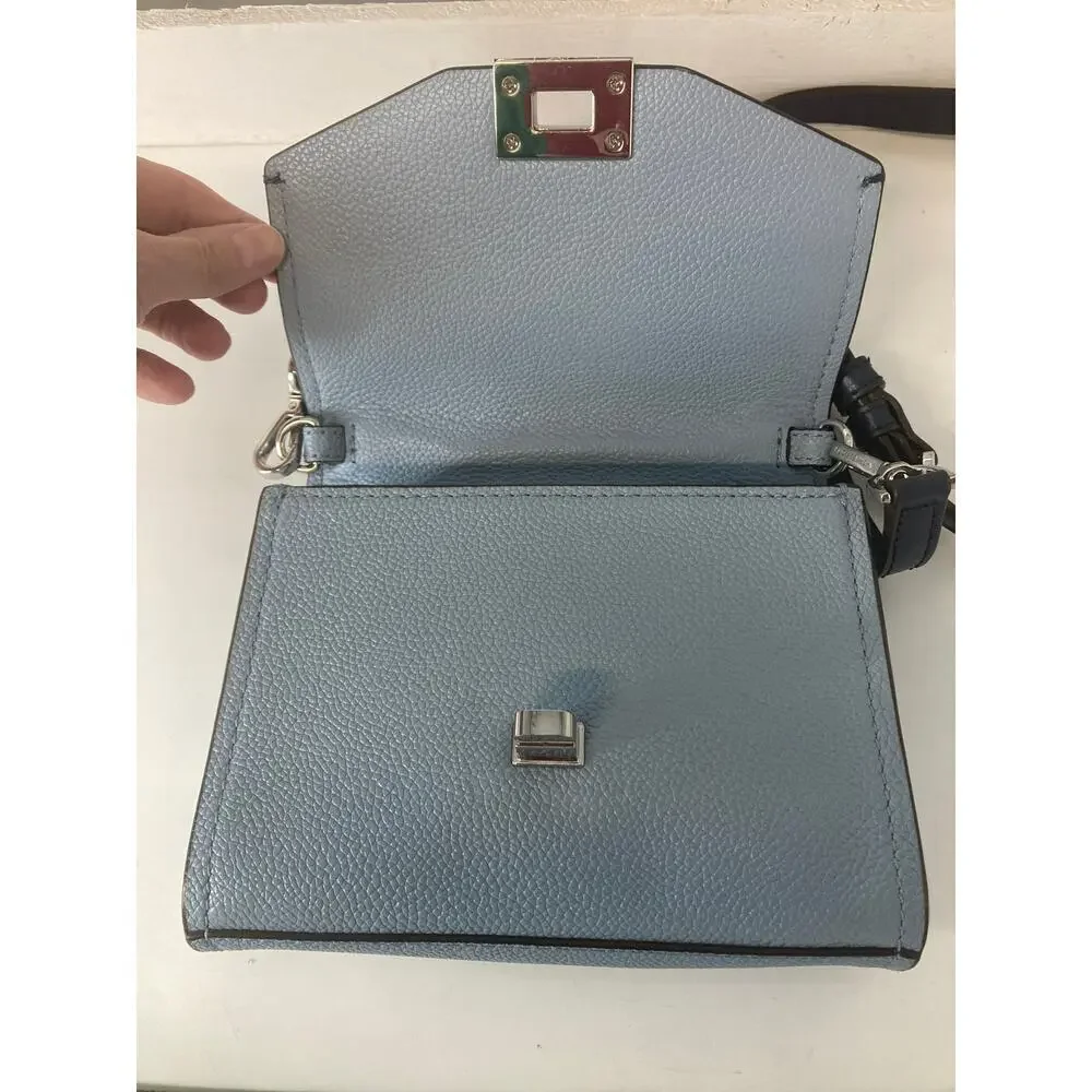 MICHAEL KORS MINI BLUE PEBBLED LEATHER WOMENS CROSBODY BAG